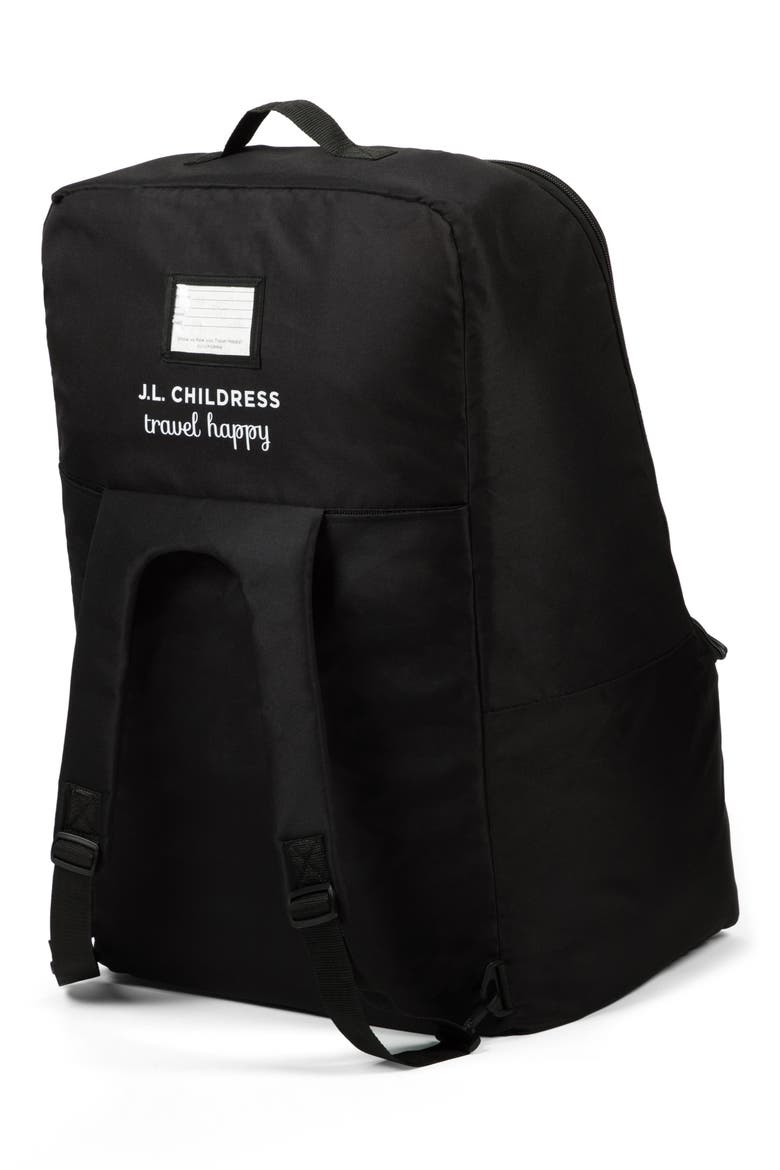 Deluxe Padded Backpack Car Seat Travel Bag, Alternate, color, BLACK