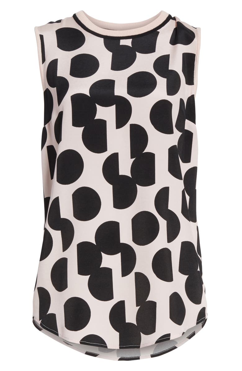 St. John Collection Dot Print Stretch Silk Shell, Alternate, color, 