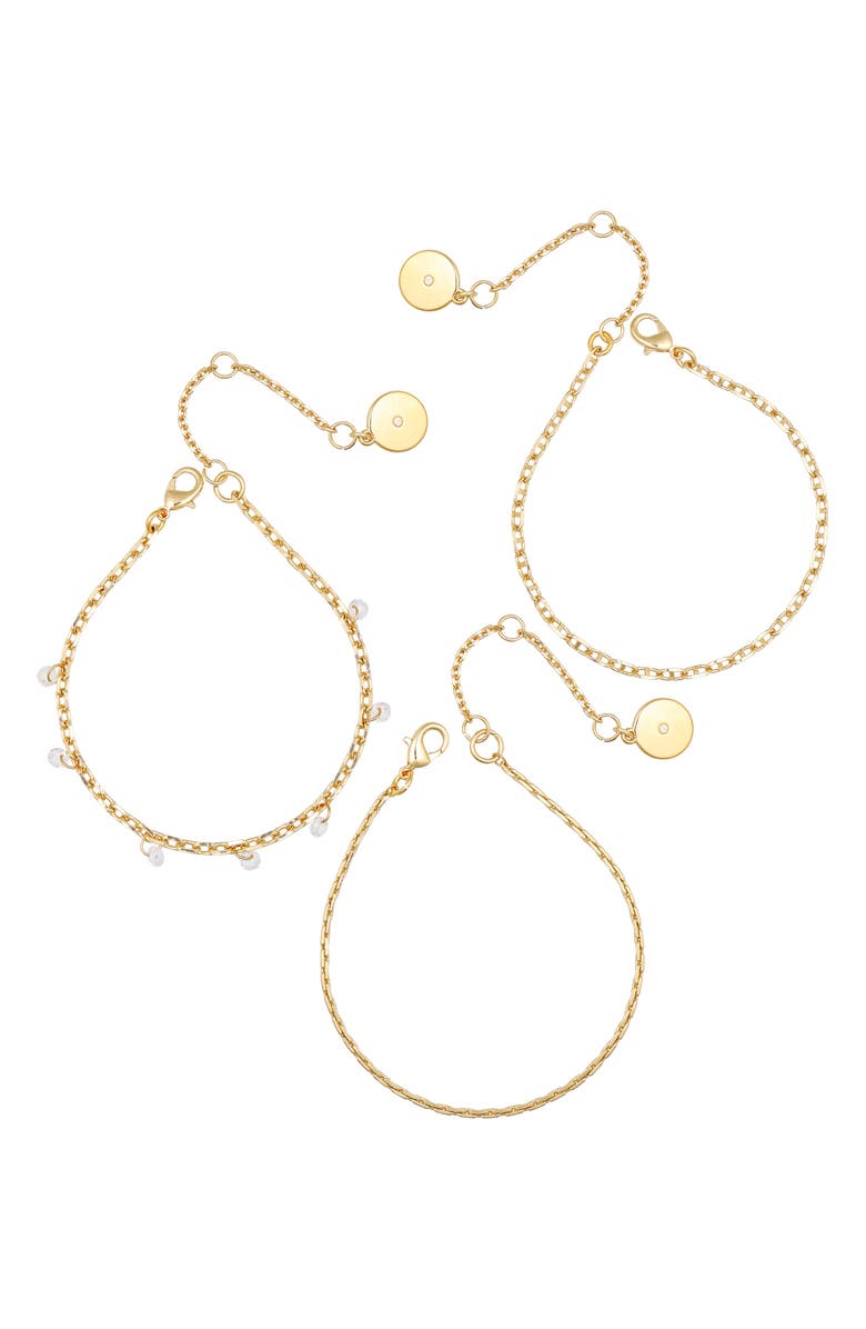 Vince Camuto Set of 3 Chain Bracelets, Alternate, color, Gold Tone