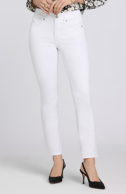 Sheri Waist Match Ankle Slim Jeans (Optic White)