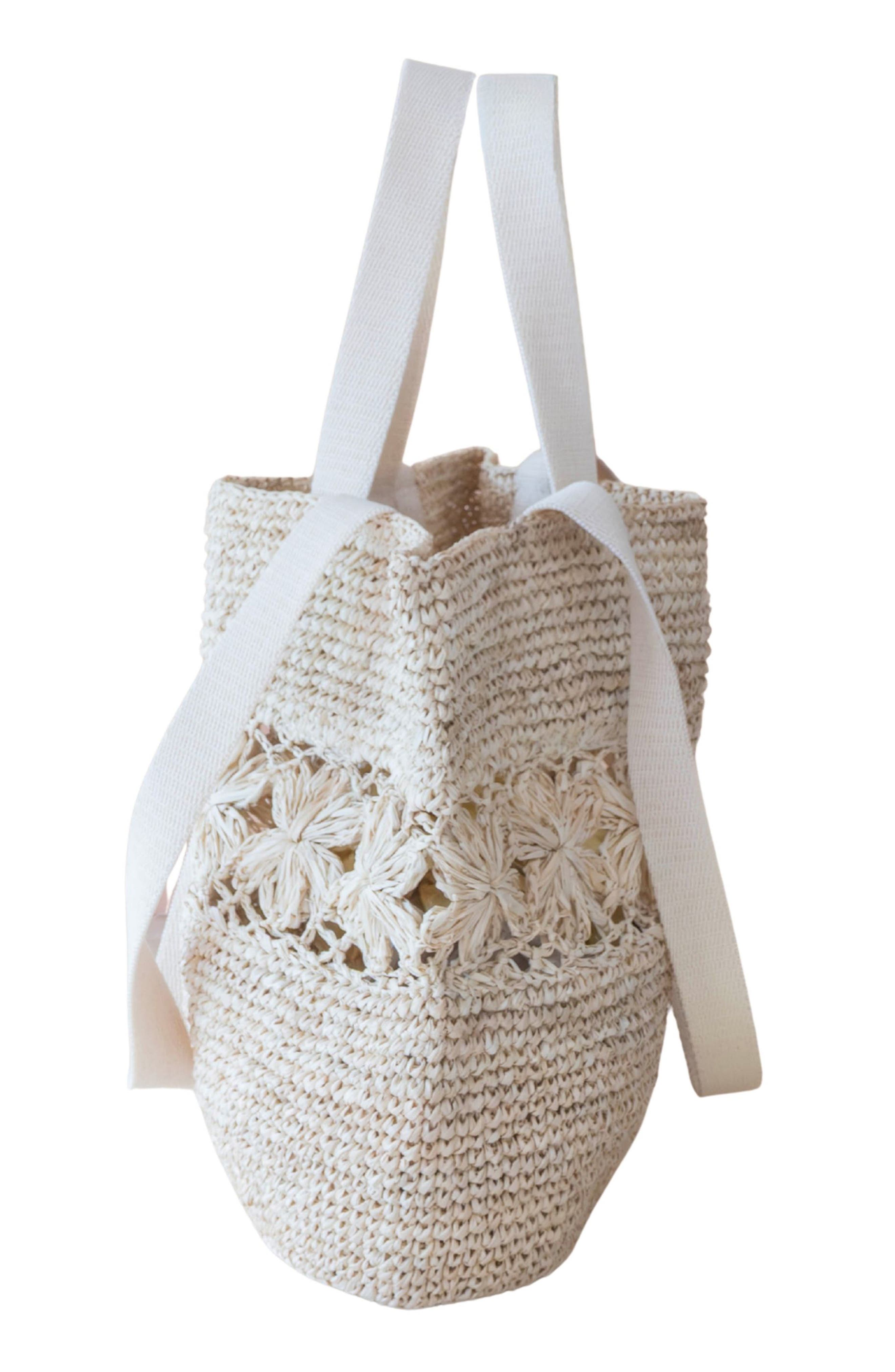 LIKHA Raffia Floral Weave Tote, Alternate, color, 