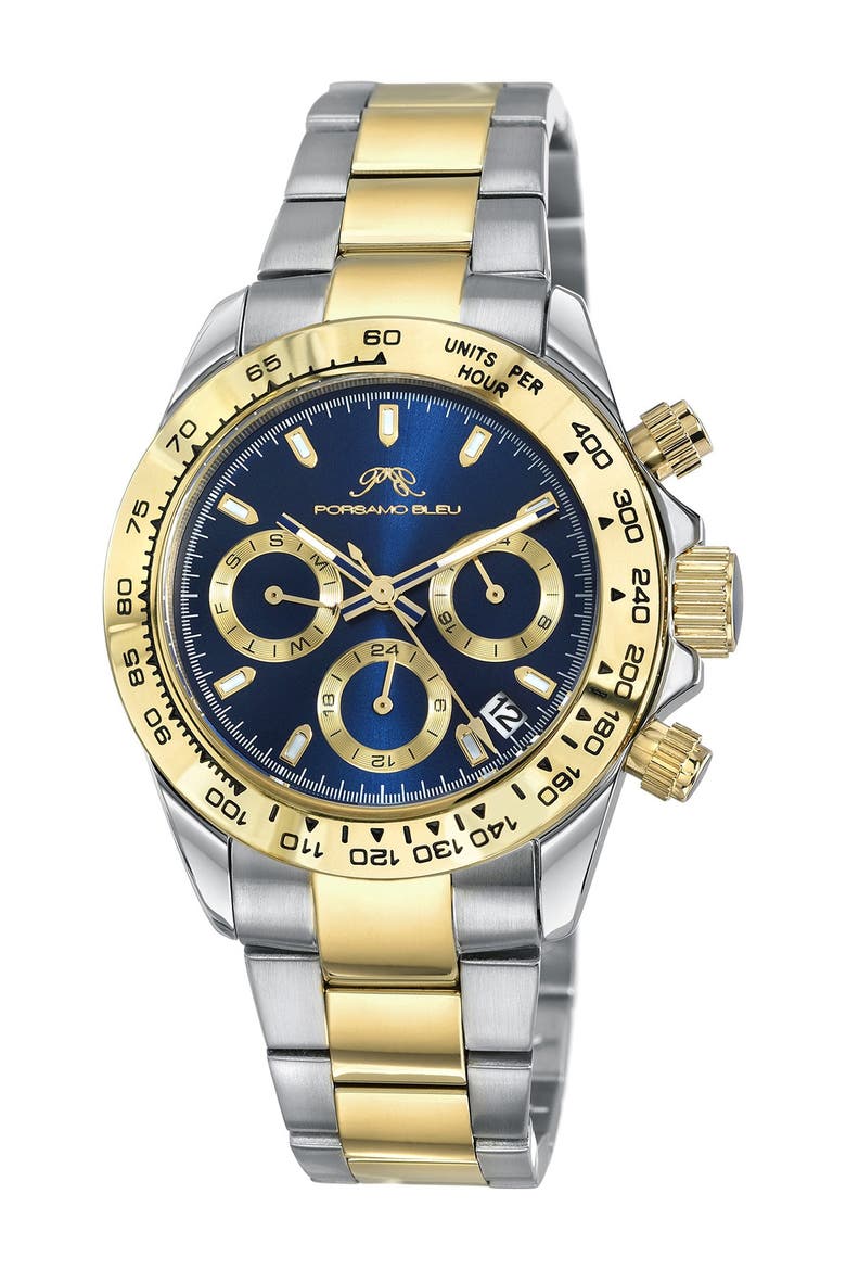 Alexis Multi-Function Bracelet Watch, 37mm, Main, color, TWO-TONE-BLUE