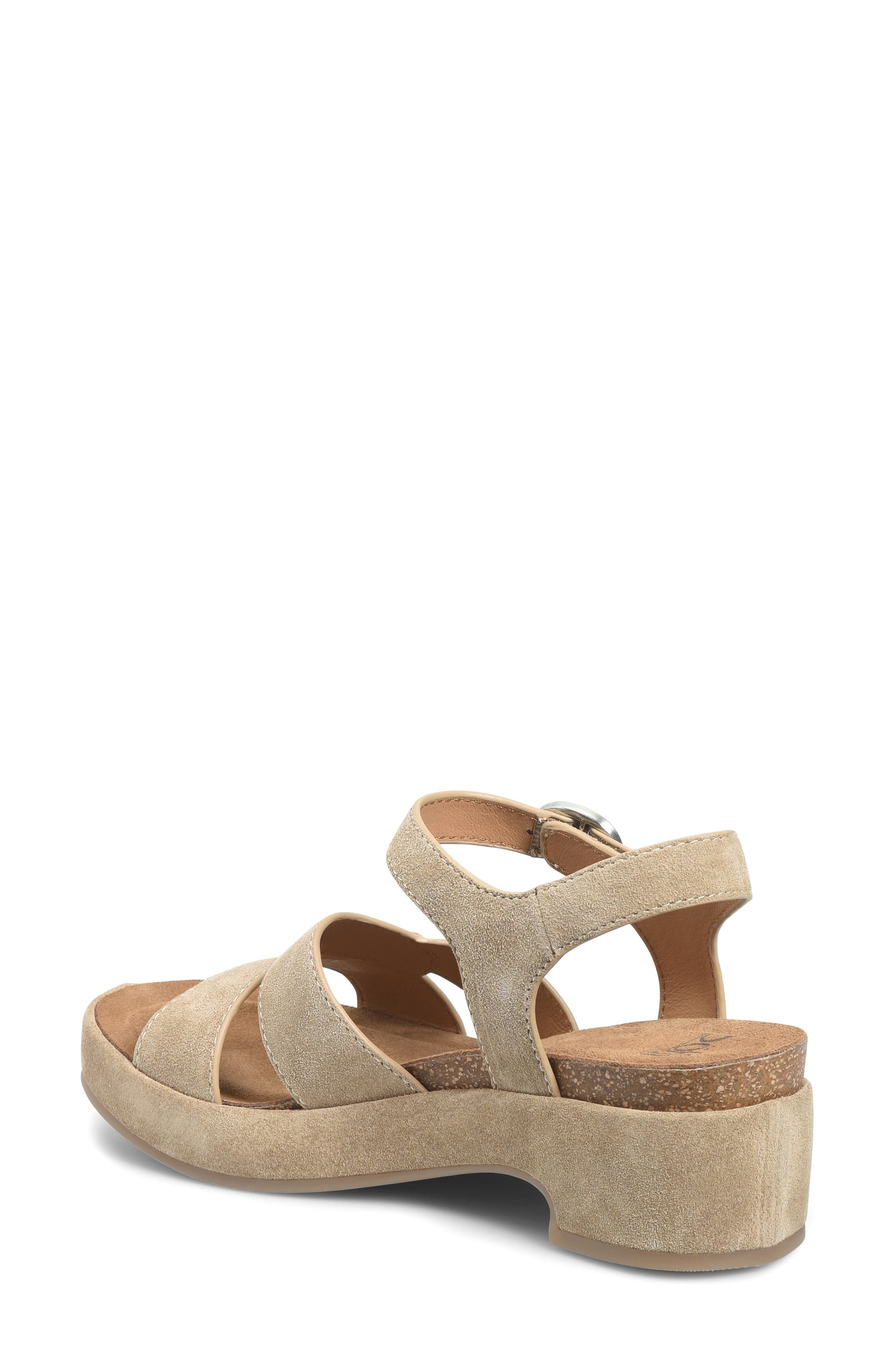Capri Ankle Strap Platform Sandal, Alternate, color, BARLEY/ BARELY SUEDE