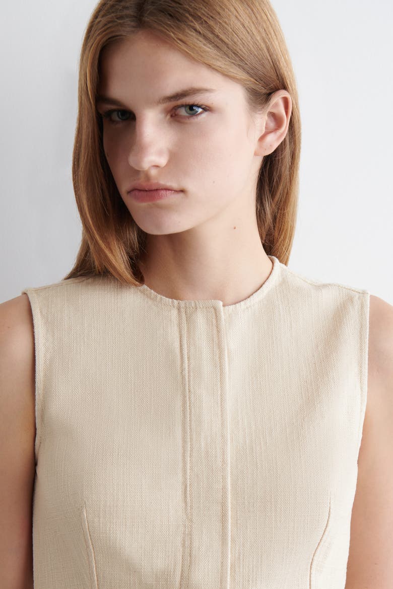 Sleeveless Denim Top, Alternate, color, OFF-WHITE
