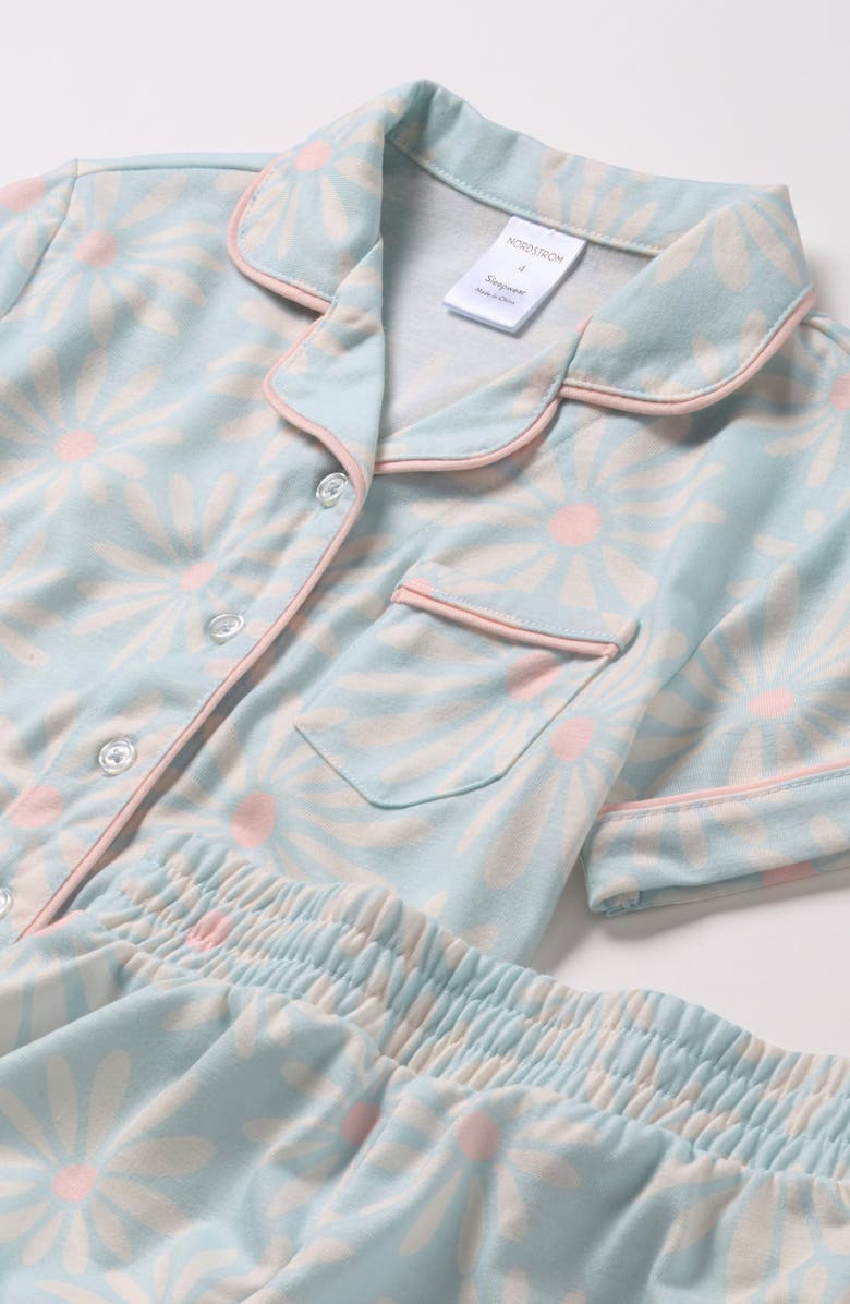 Nordstrom Kids' Print Two-Piece Short Pajamas, Alternate, color, Blue Delicate Daisy Day