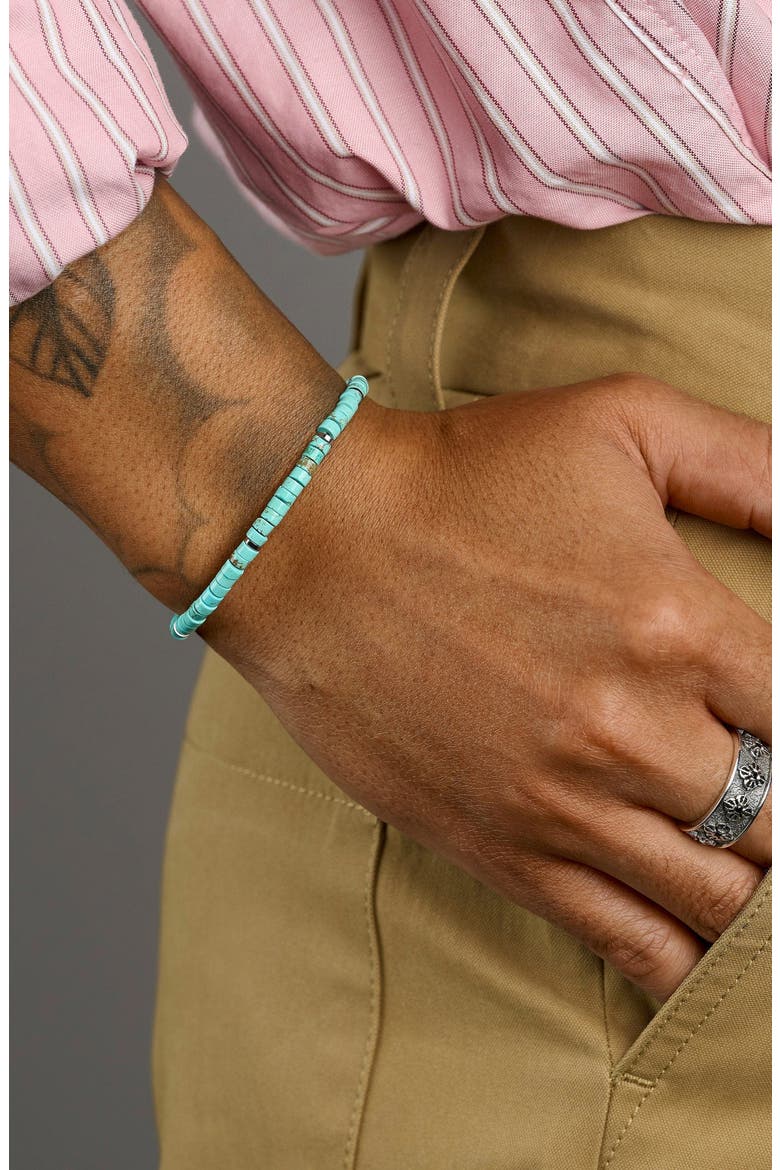 Heishi Bracelet, Alternate, color, Turquoise