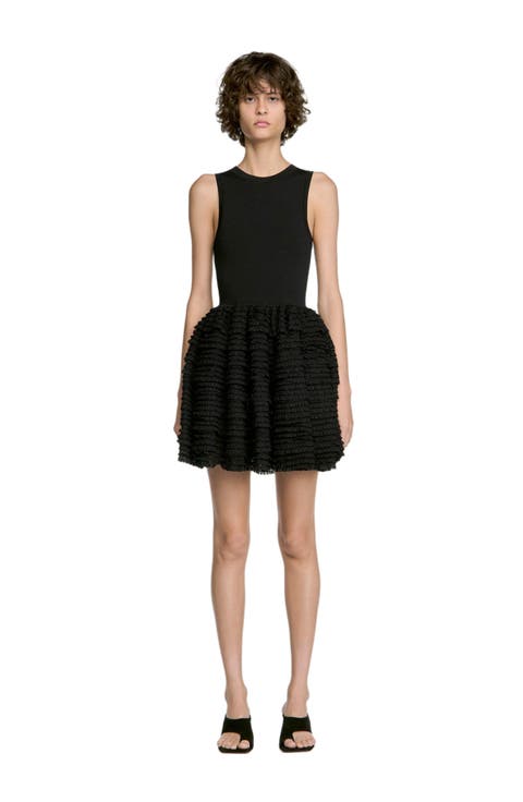 Short Ruffled Lace Dress