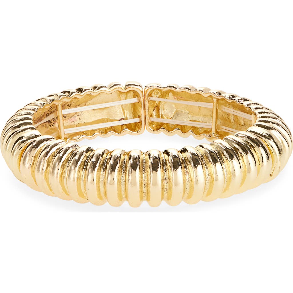 Cara Ribbed Stretch Bracelet In Gold