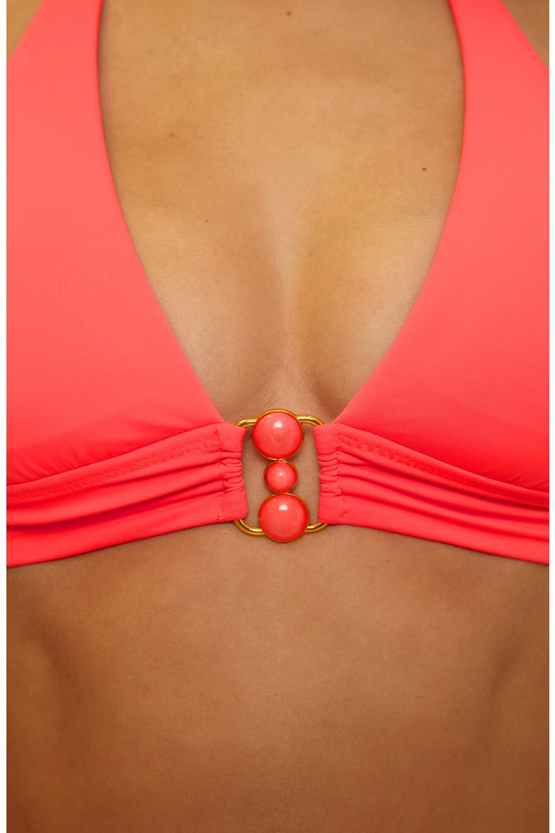 Marble Canyon Halter Bikini Top, Alternate, color, CALIENTE