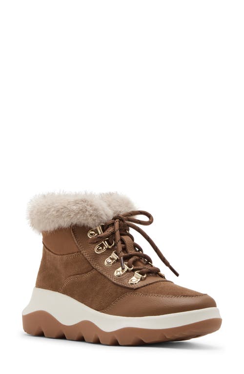 Blondo Ante Waterproof Faux Fur Trim Boot in Tan Suede 