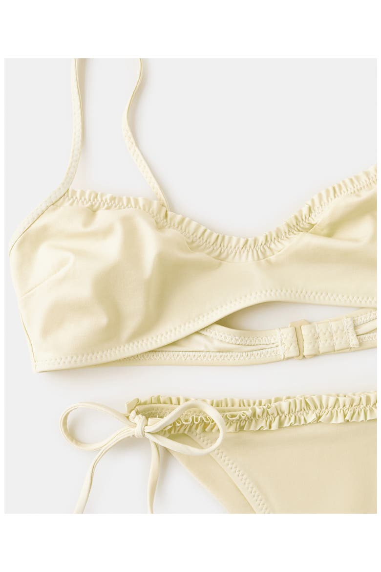 Ruched Cheeky Bikini Bottoms, Alternate, color, ECRU