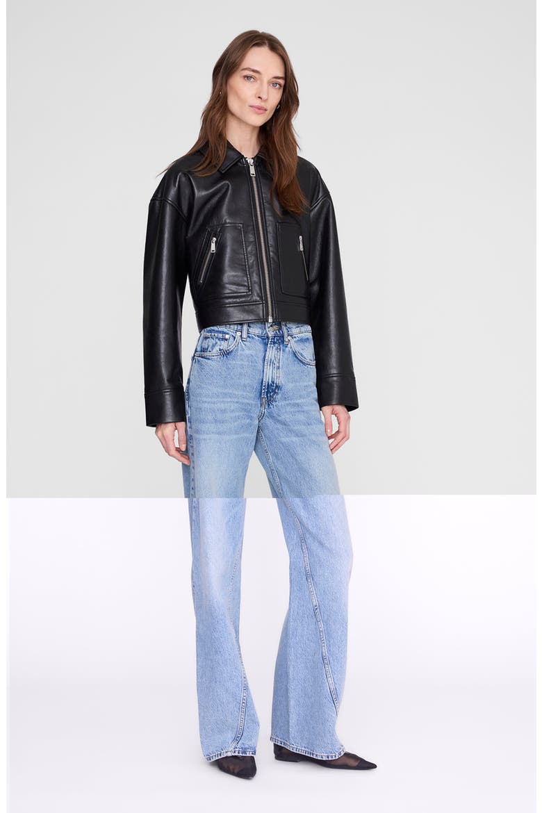 Assan Recycled Leather Jacket, Alternate, color, Black
