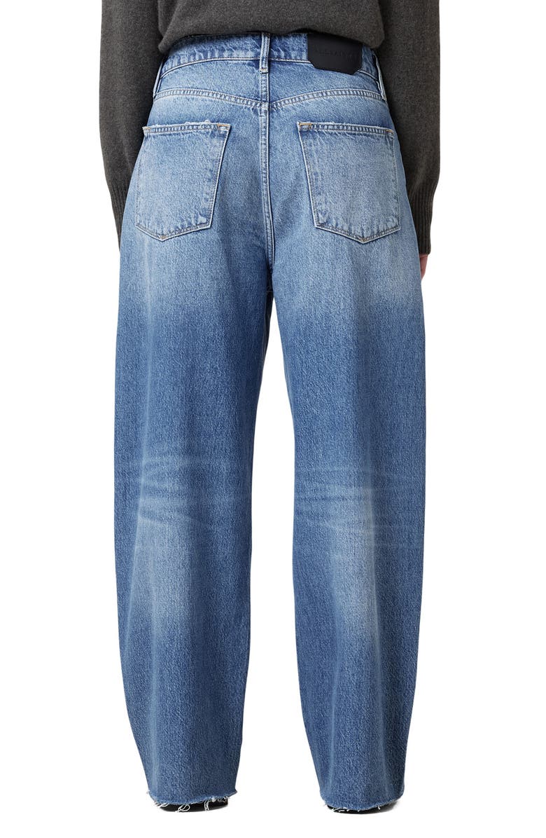 AllSaints Aki Crossover Ripped Wide Leg Jeans, Alternate, color, Light Indigo