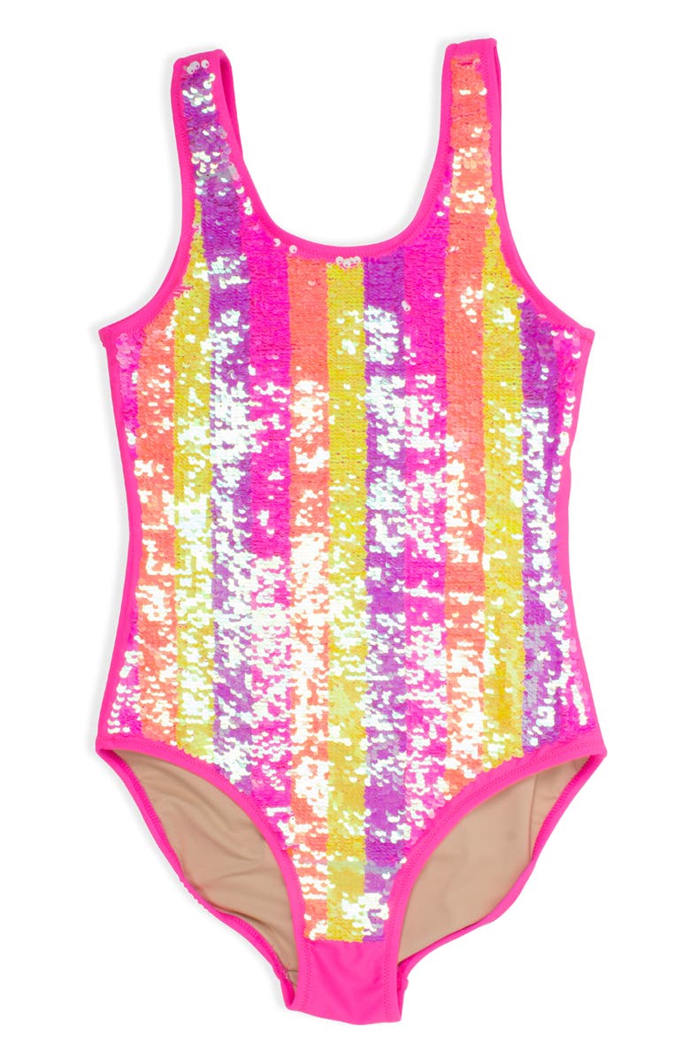 Shade Critters Flip Sequin Stripe One-Piece Swimsuit, Alternate, color, 