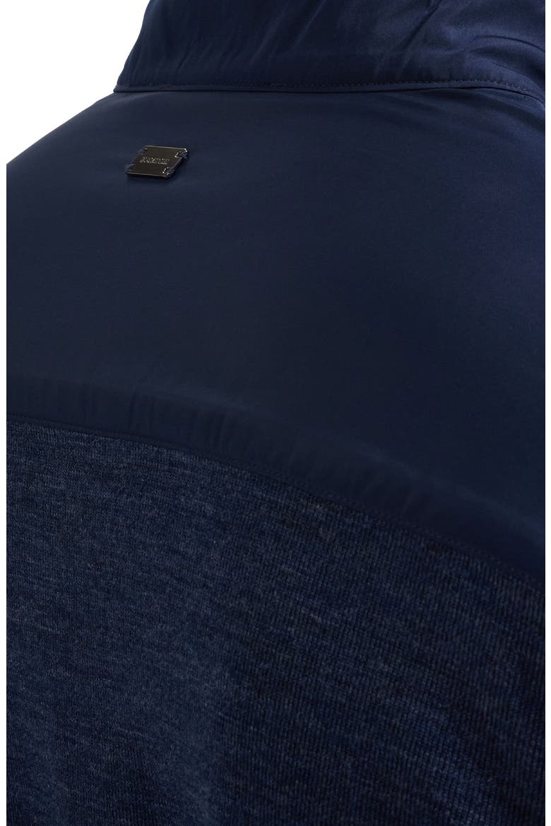 Full Zip Mock Neck Hoodie, Alternate, color, NAVY