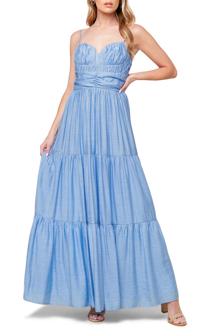 Sweetheart Smocked Maxi Dress, Main, color, LIGHT BLUE