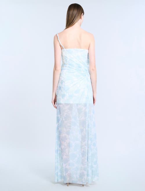 Bcbg Mesh Sequin Gown In Blue
