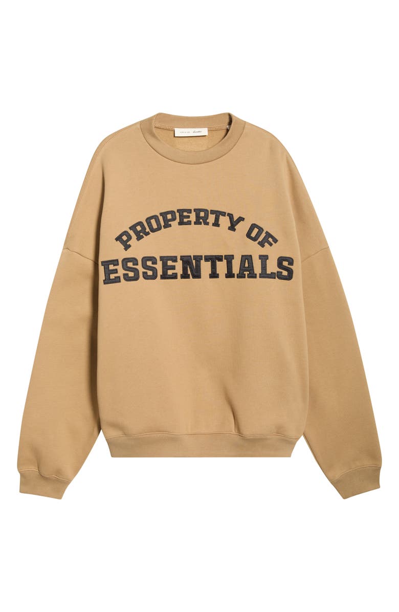 Fear of God Essentials Property Graphic Print Crewneck Sweatshirt, Main, color, Dune