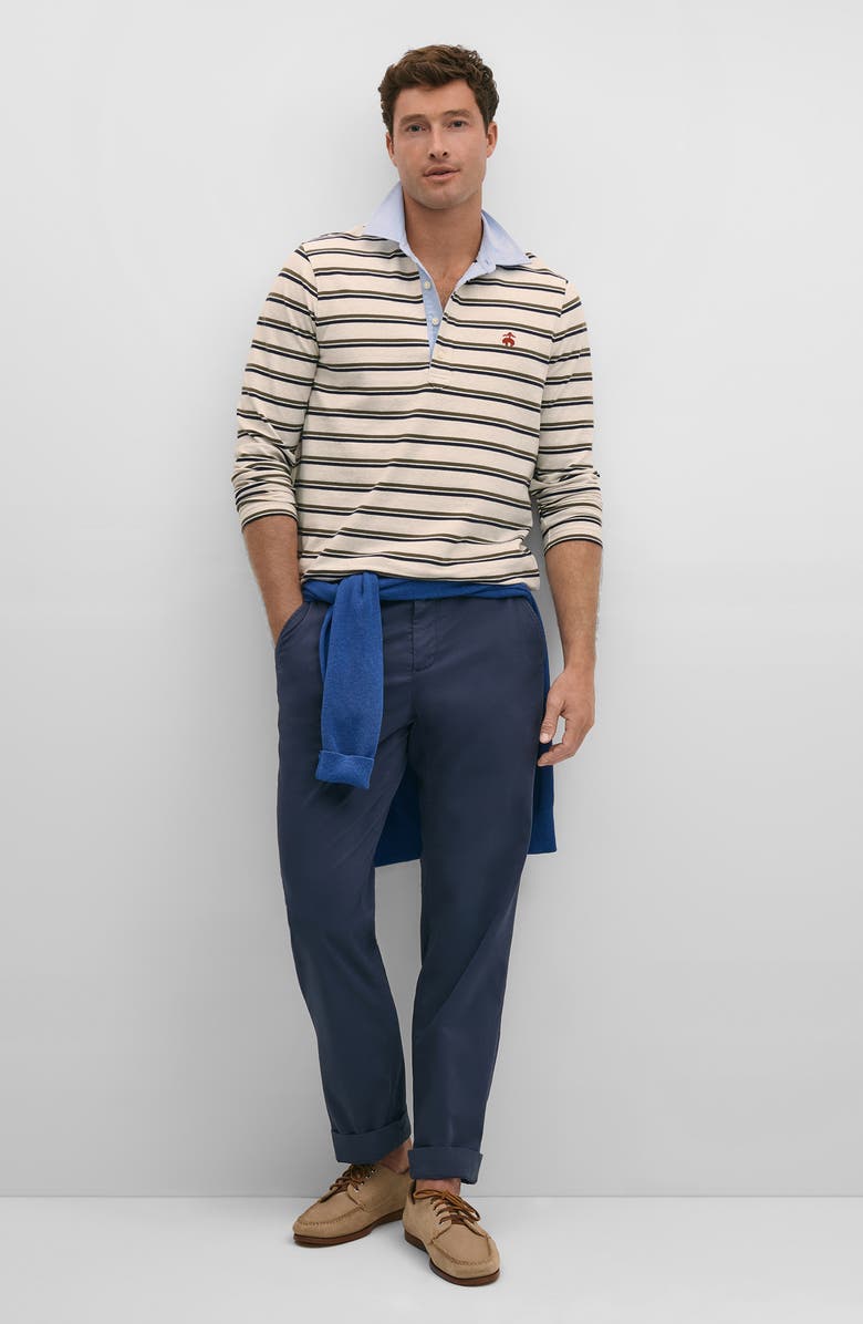 Brooks Brothers The Friday Regular Flat Front Straight Leg Cotton Chinos, Alternate, color, Mood Indigo