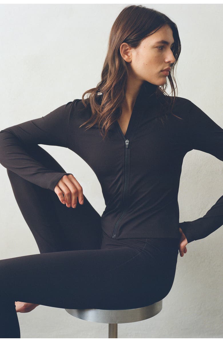 H&M Zip-through Sports Jacket With Softmove, Alternate, color, Black