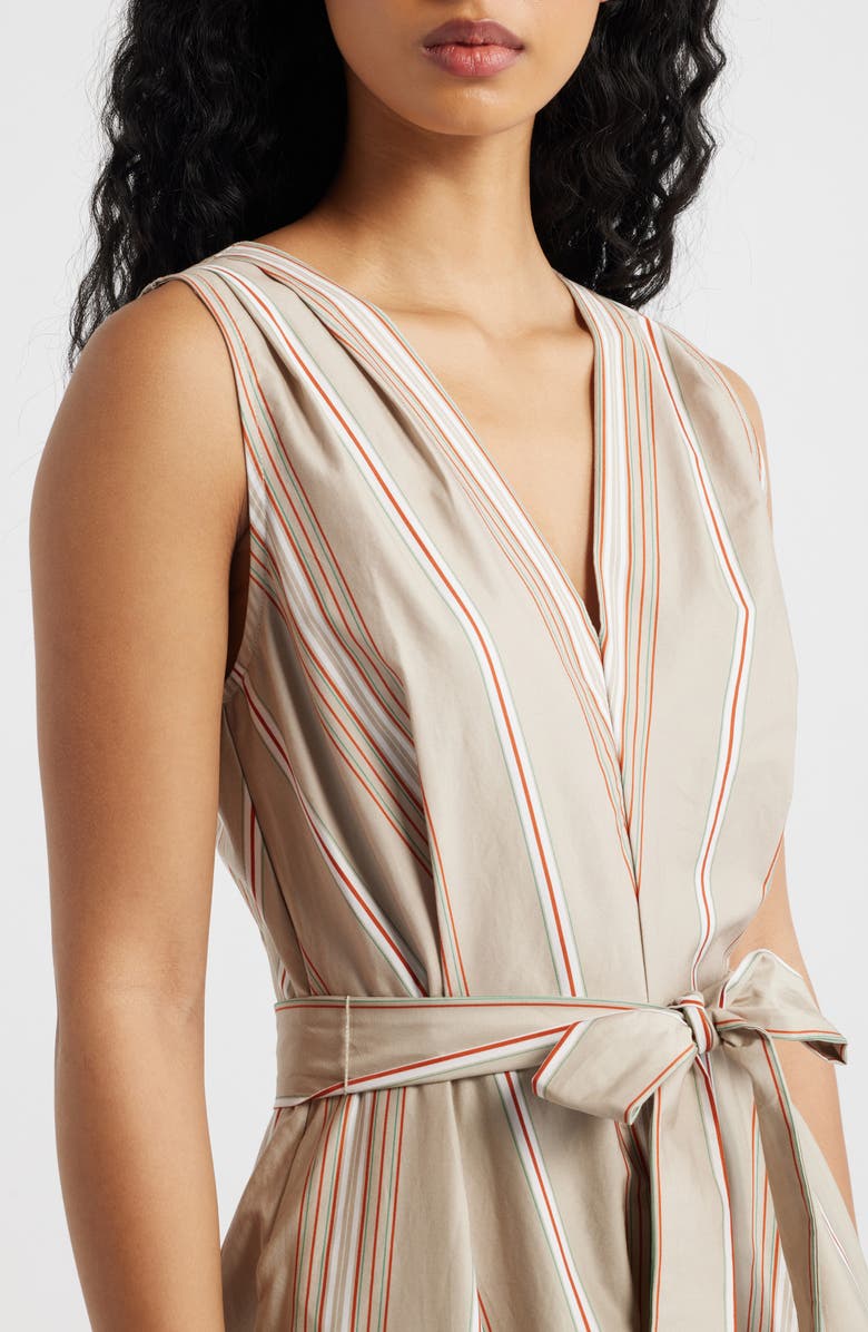 FREEMARKET Directional Mixed Stripe Cotton Dress, Alternate, color, Taupe