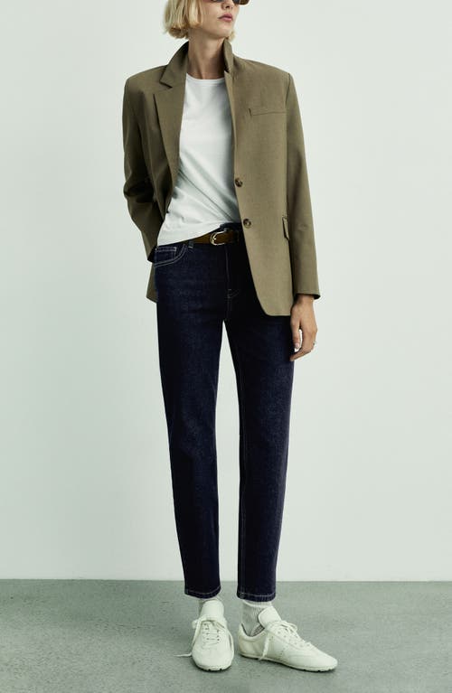 Mango Newmom Comfort High Waist Straight Leg Jeans In Open Blue
