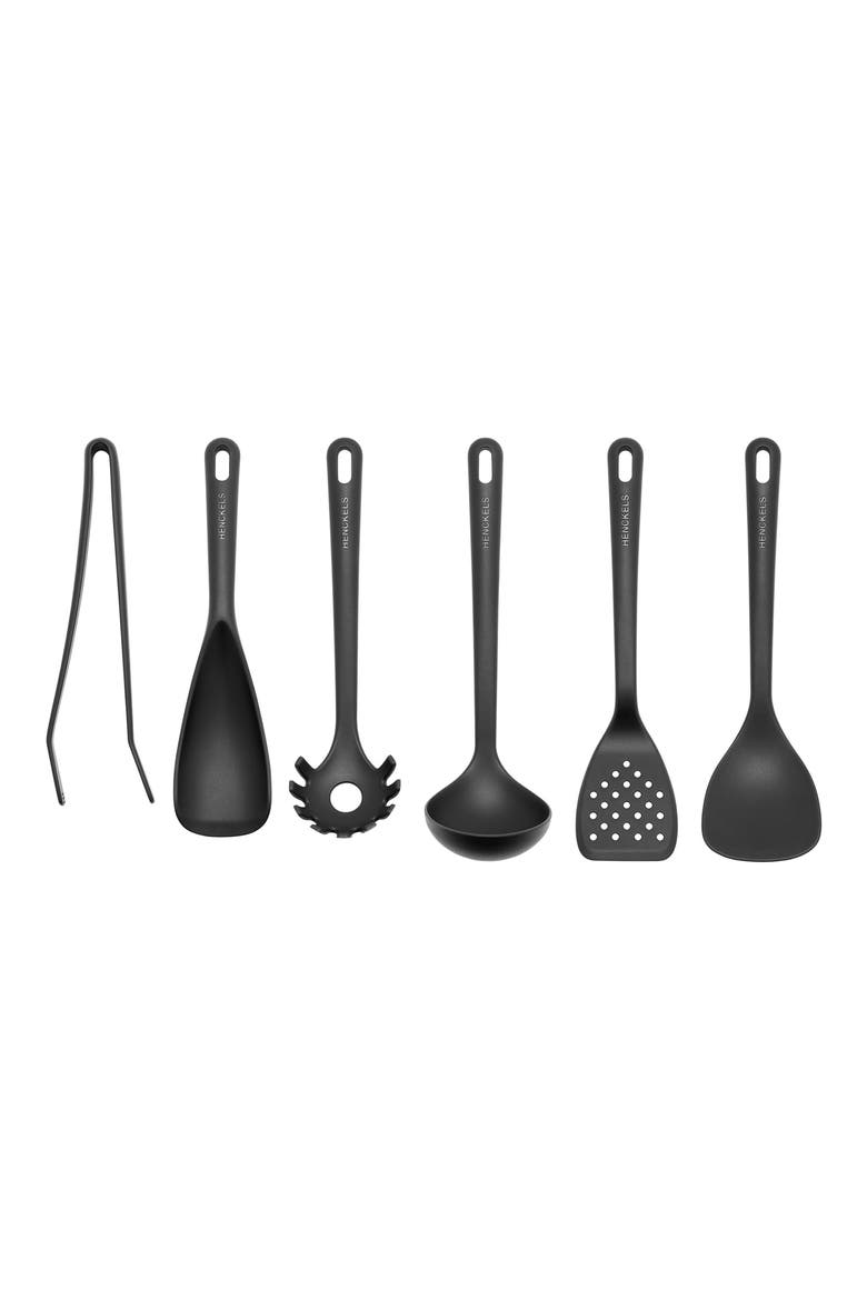 6-Piece Silicone Utensil Set, Main, color, BLACK