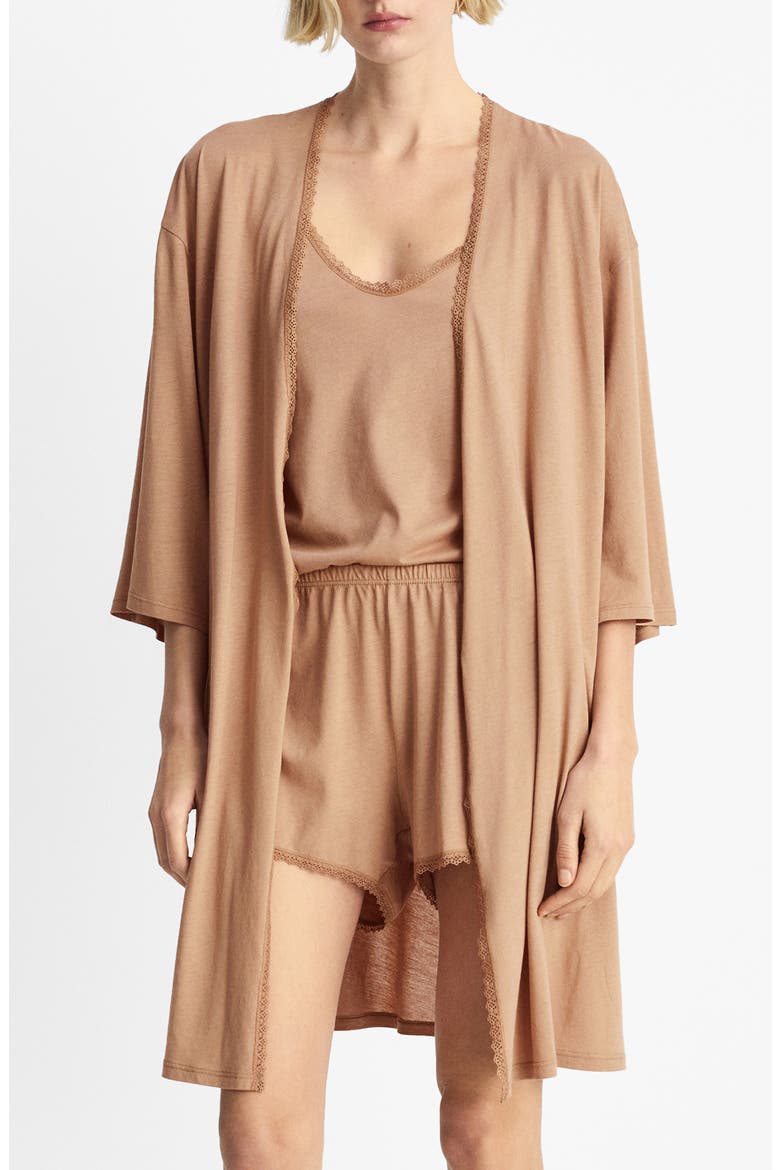 Cotton Blend Robe, Main, color, MEDIUM BROWN