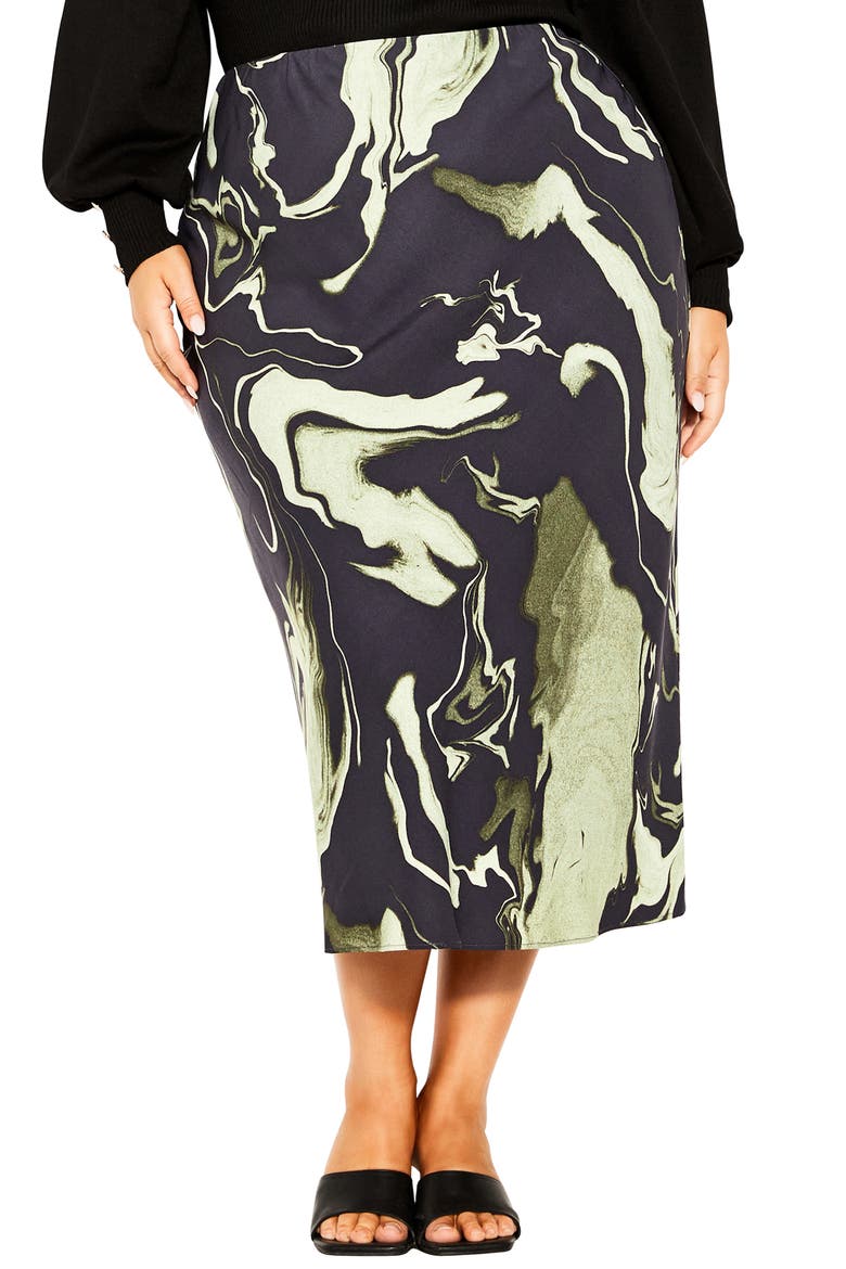 Eleanor Swirl Print Midi Skirt, Main, color, DARK ELEMENTS