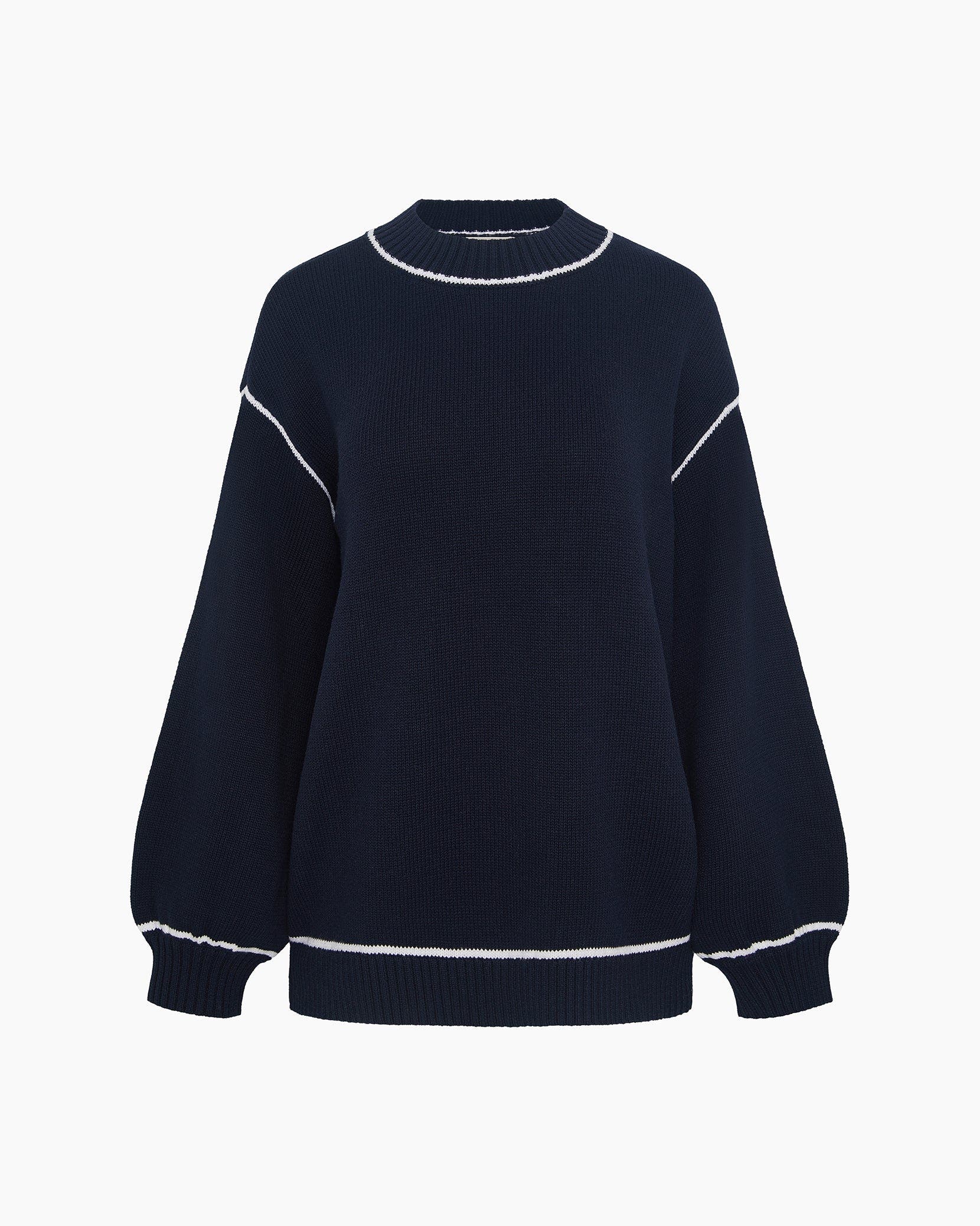 Cotton Oversized Mock Neck Sweater - image 2