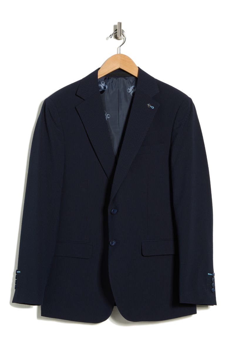 Seersucker Sport Coat, Alternate, color, NAVY/BLACK