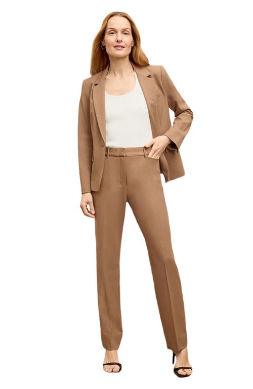 M.m.lafleur Smith Italian Wool Twill Straight Trouser In Brown