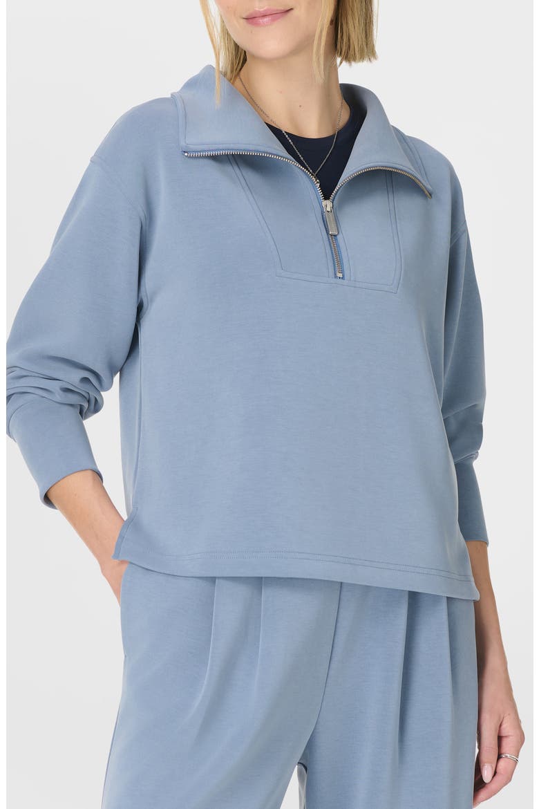 Sand Wash Half Zip Sweatshirt, Main, color, LUXE BLUE