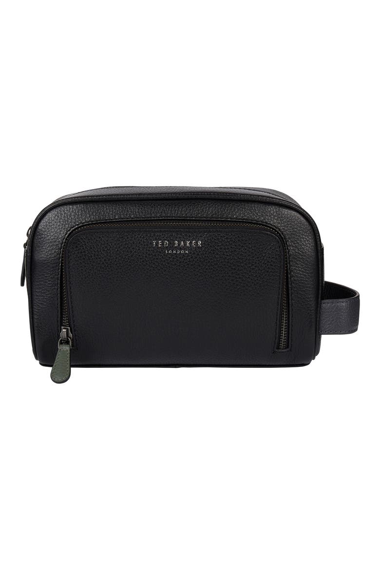 Clings Leather Dopp Kit, Main, color, BLACK