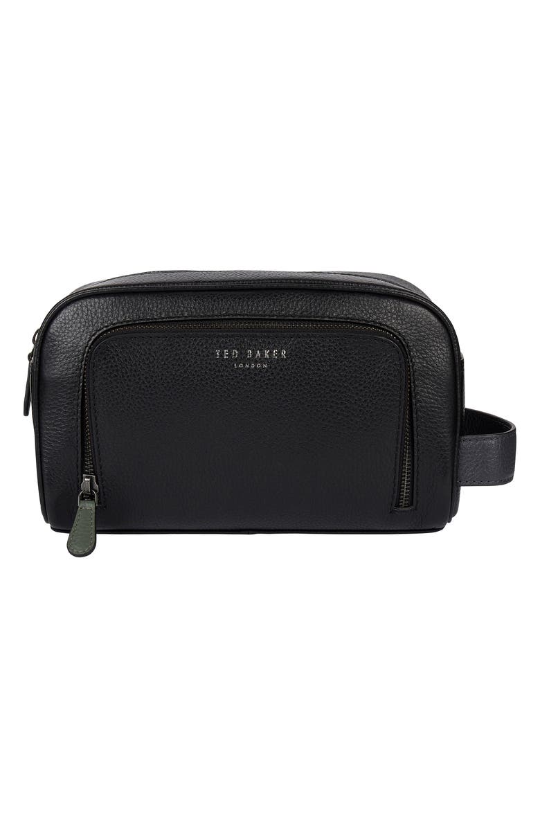 Ted Baker London Clings Leather Dopp Kit, Main, color, 
