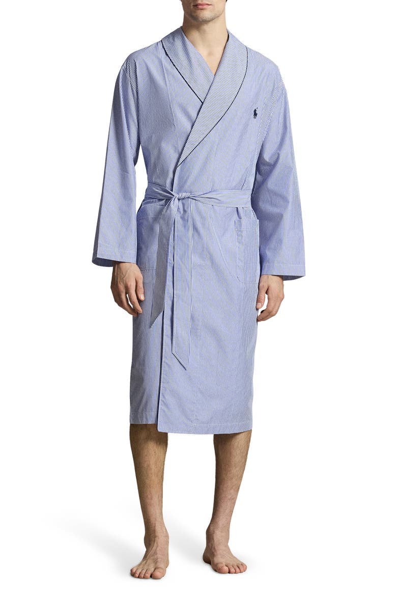 Stripe Cotton Robe, Main, color, VALLEY STRIPE CRUISE NAVY PP