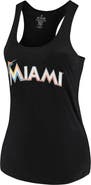 SOFT AS A GRAPE Women's Soft as a Grape Black Miami Marlins Plus Size Swing for the Fences Racerback Tank Top