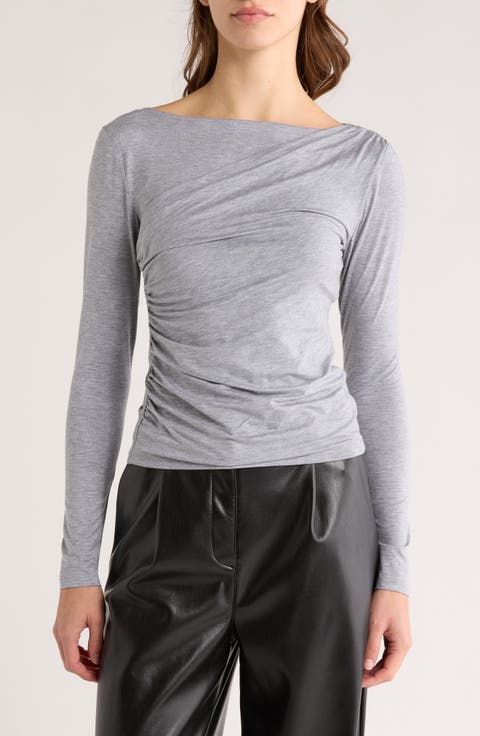 Draped Long Sleeve Top