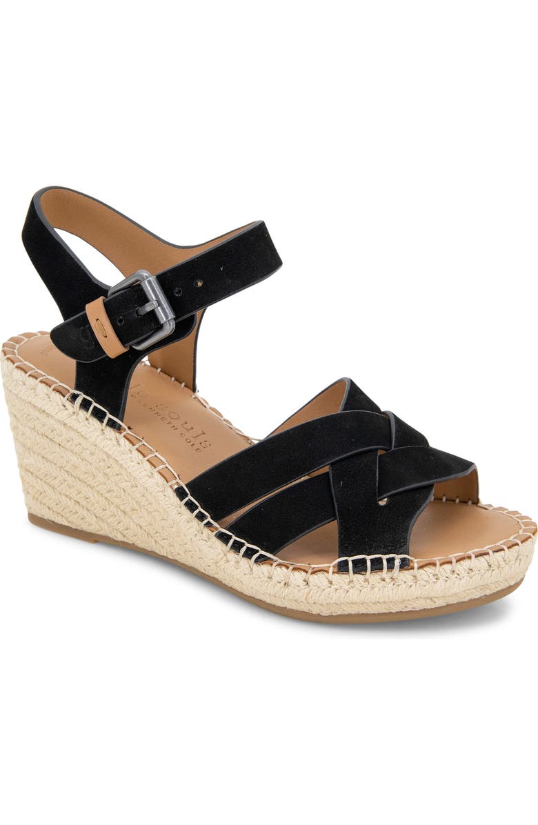 Gentle Souls Caspian Wedge Sandal, Main, color, Black Nubuck
