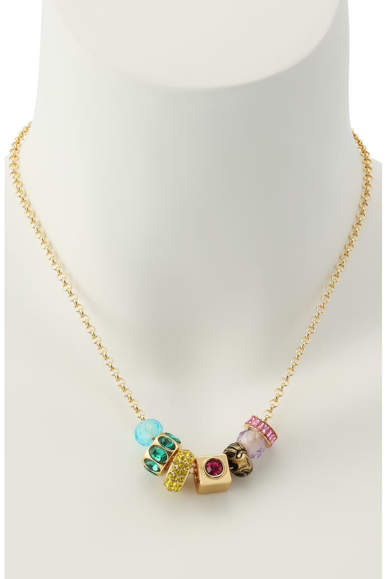 Mixed Rondelle Frontal Necklace, Alternate, color, GOLD MULTI
