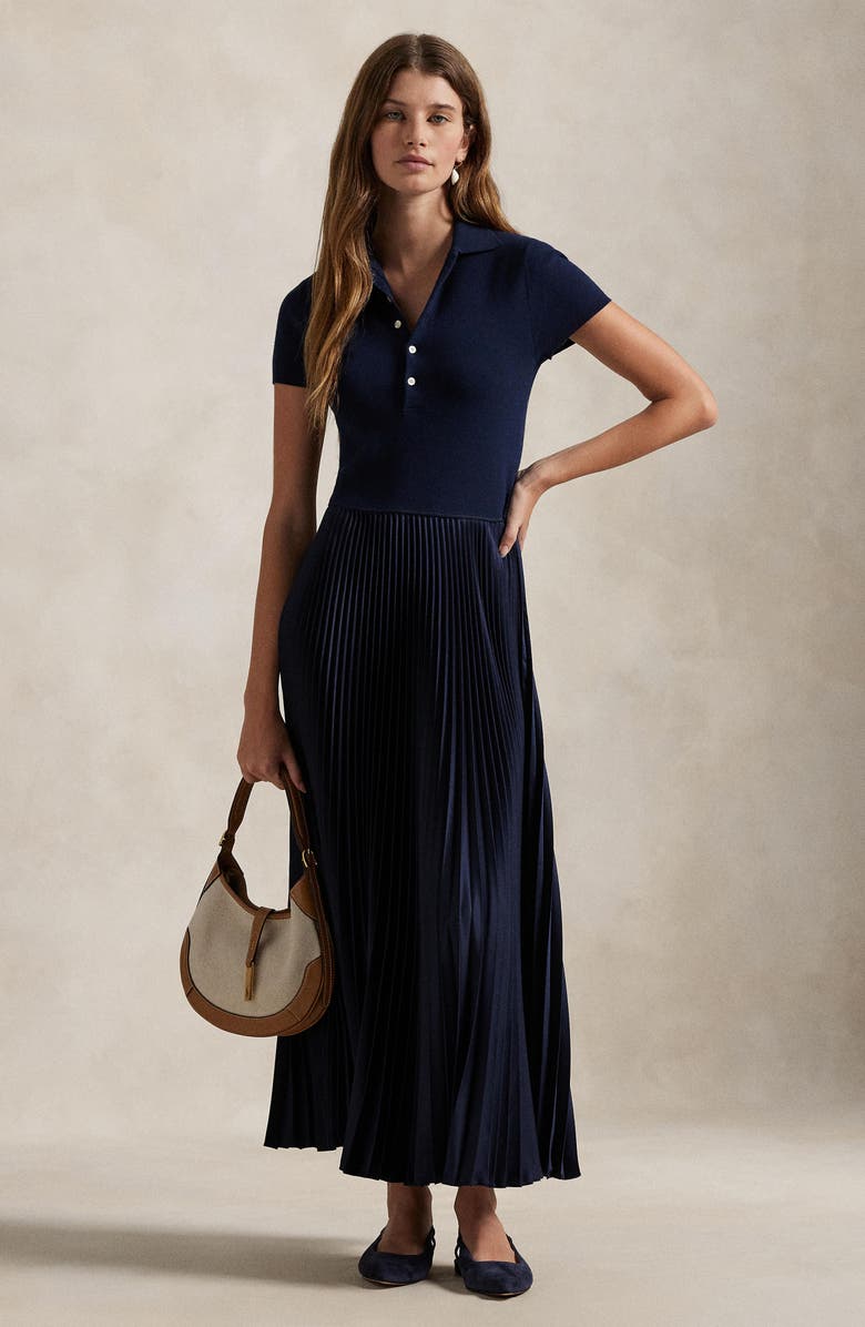 Polo Ralph Lauren Mixed Media Polo Sweater Dress, Alternate, color,