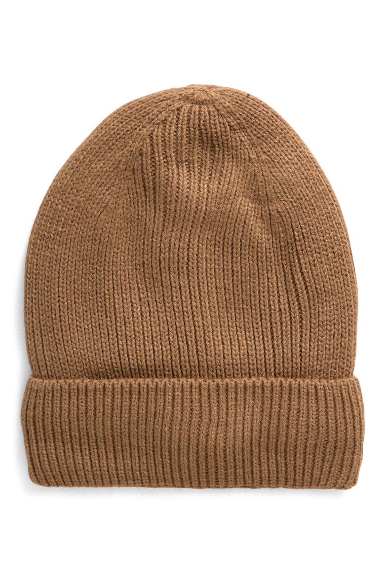 Rib Beanie, Main, color, TAN BURRO