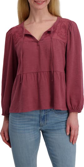 Long Sleeve Cotton Babydoll Top