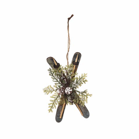 Country Skis Christmas Tree Ornament
