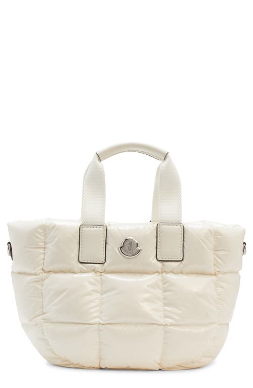 Moncler Mini Caradoc Puffer Tote In Silk White
