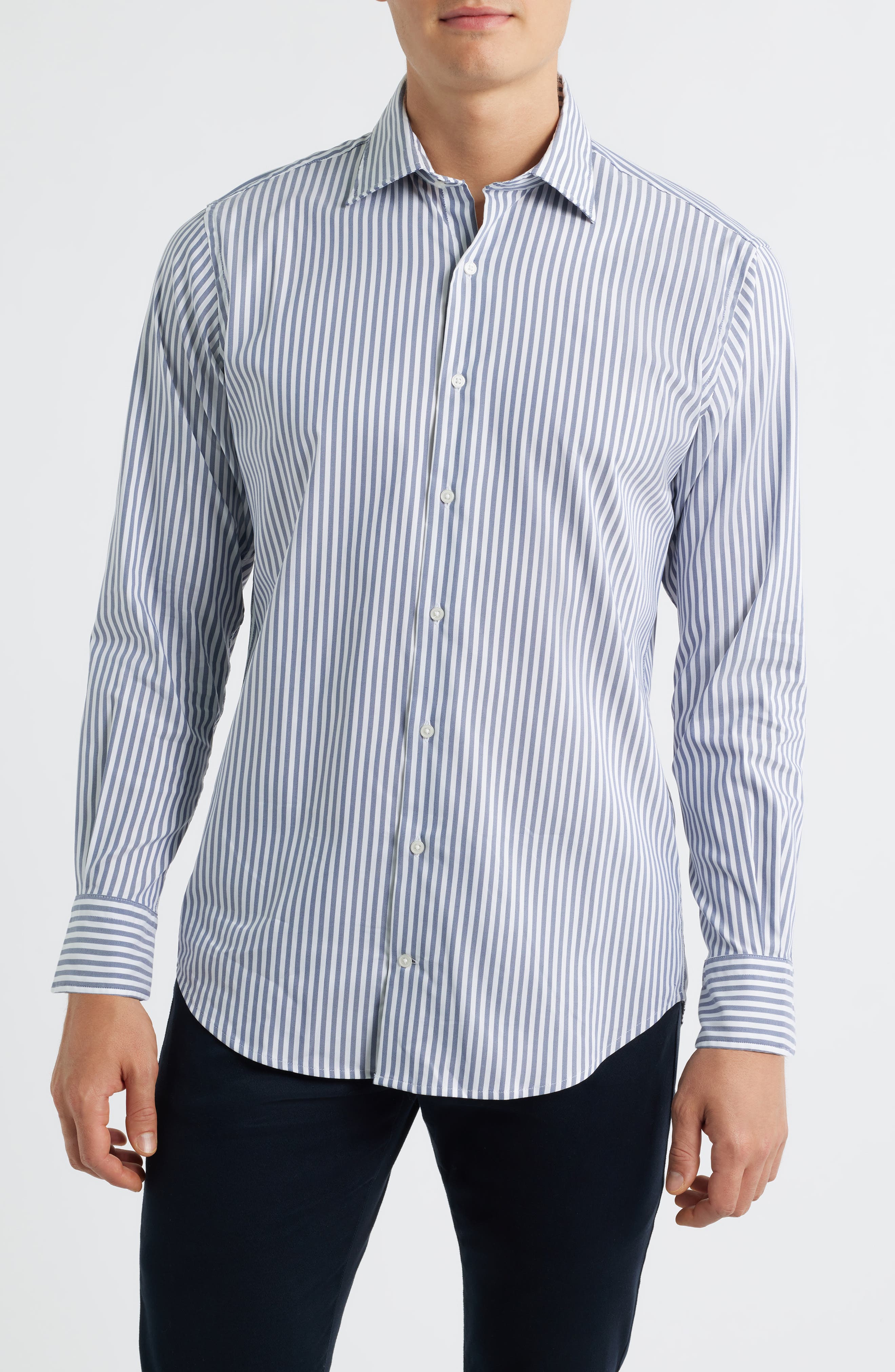 Peter Millar Cannon Crown Lite Stripe Performance Twill Button-Up Shirt