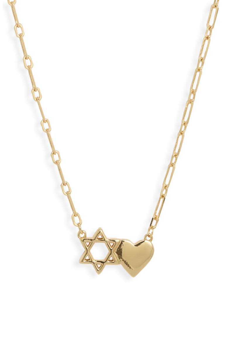 Star of David Pendant Necklace, Main, color, GOLD