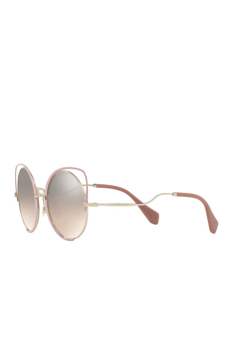 54mm Round Lens Cat Eye Sunglasses, Alternate, color, PALE GOLD
