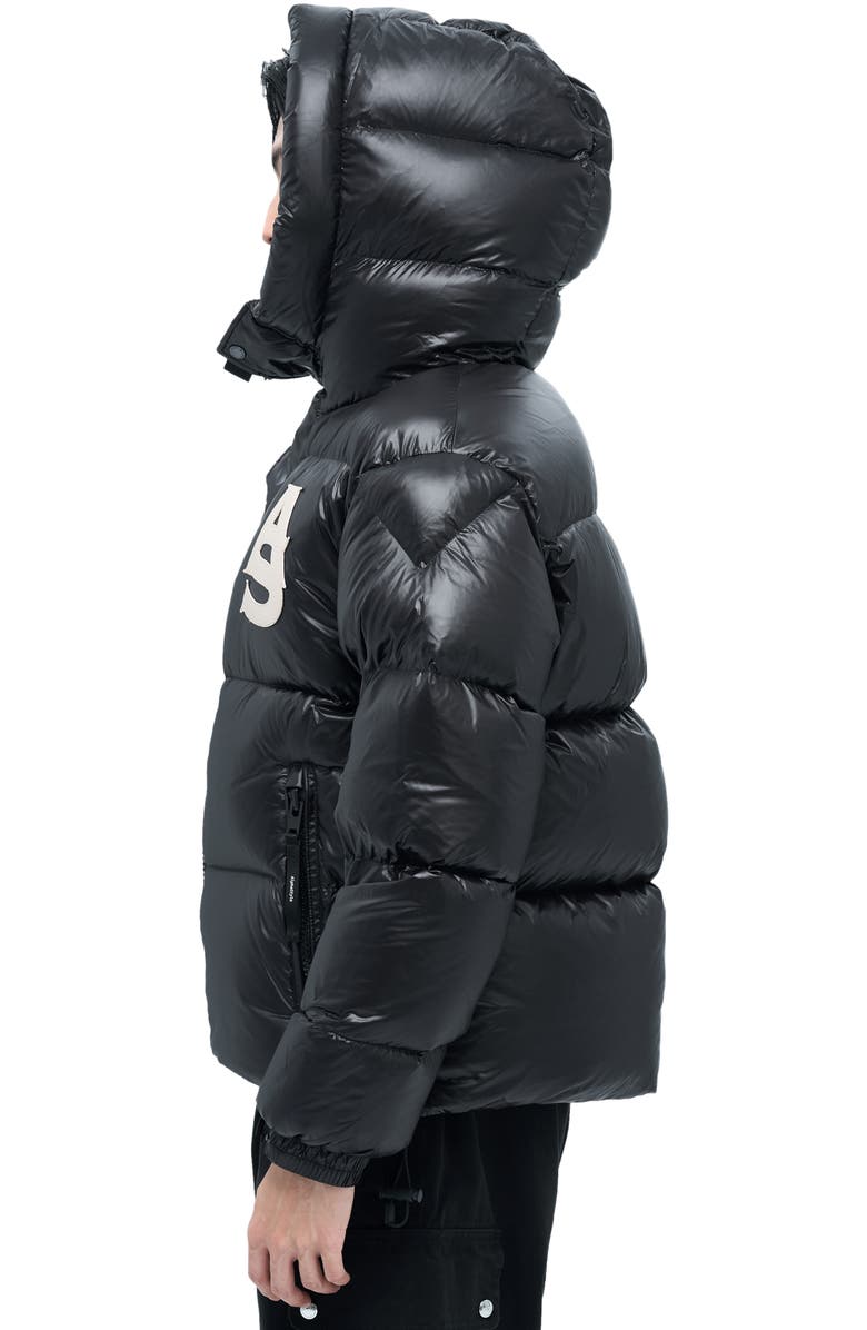 AlphaStyle Kudu Hooded Puffer Down Jacket, Alternate, color, Black