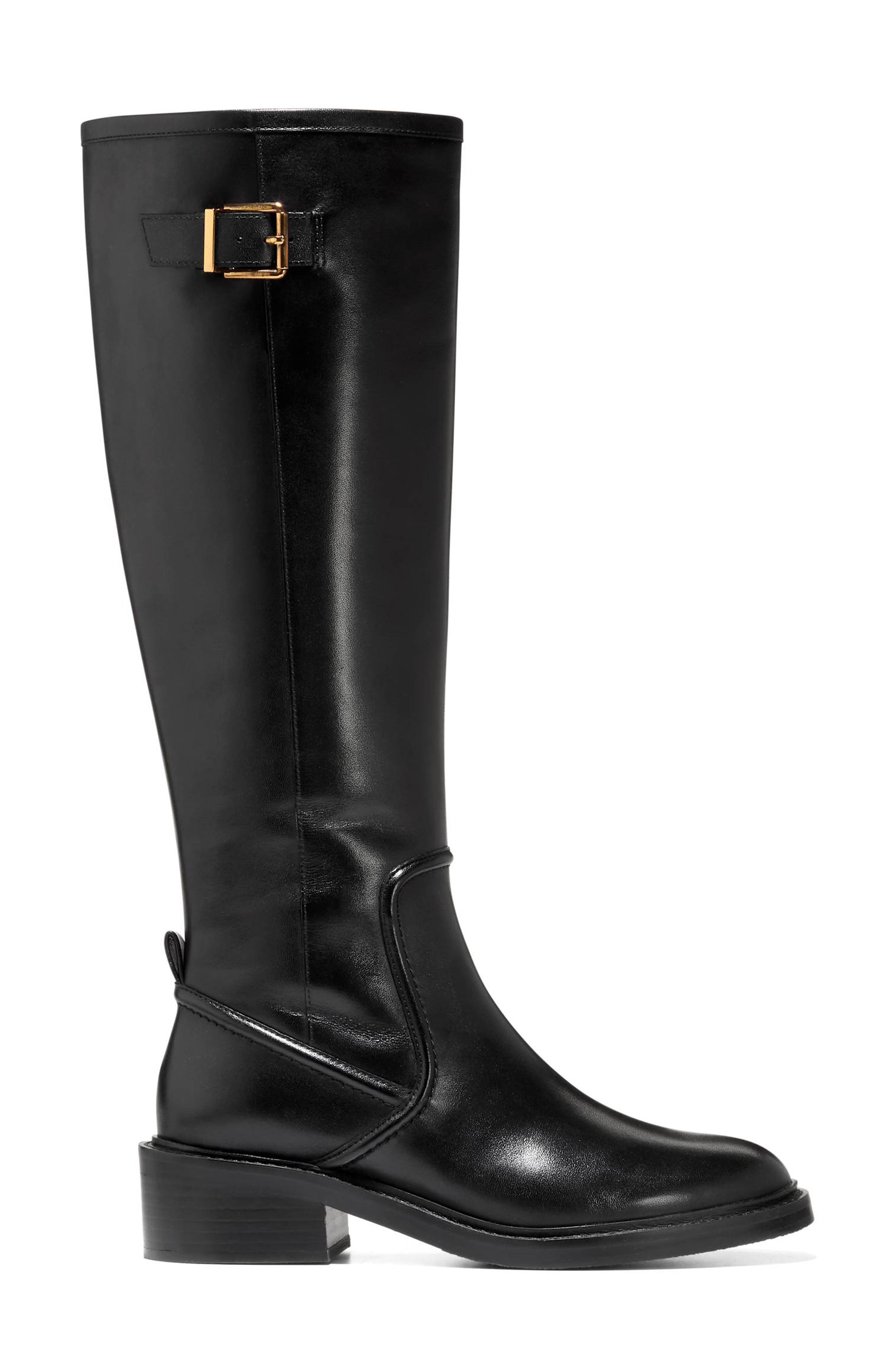 Cole Haan Silvana Tall Boot, Alternate, color, Black Leather